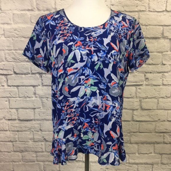 LAST CALL!! Silk Floral Top w/back zip - Picture 1 of 9